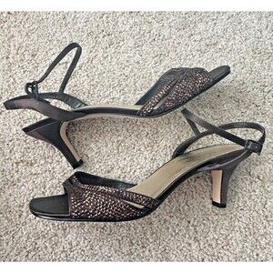 Caparros Brown Sequin Strappy Heels Womens Size 9.5